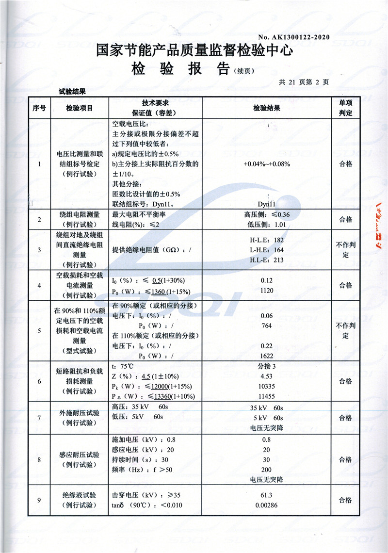 高低压试验报告-S11-1250新荣新荣新荣油浸式变压器-2.jpg